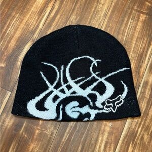 Fox Black Knit Beanie
